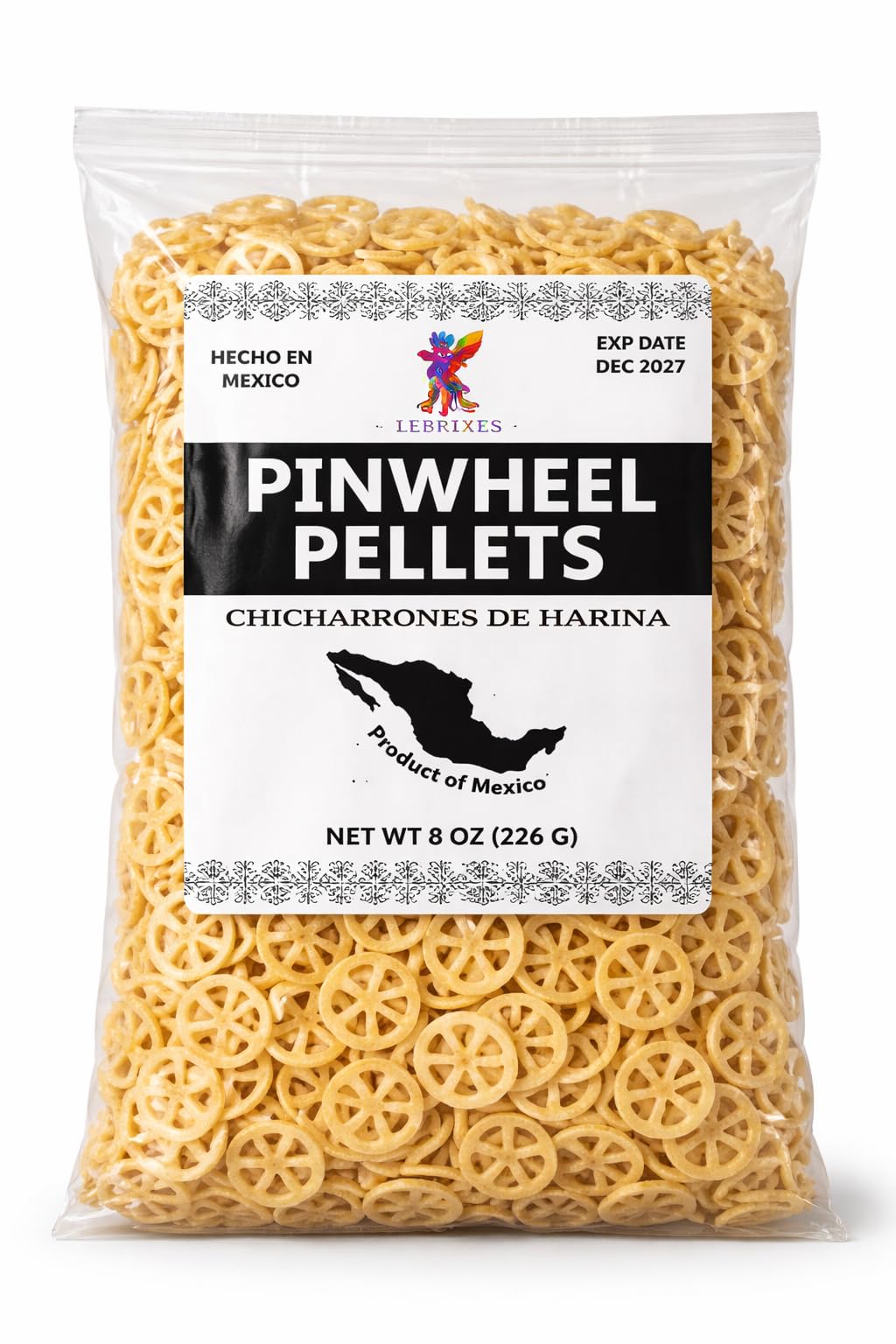 Alebrixes | Mexican Potato Pinwheel Pellets 8oz (226g) | Duritos | Chicharron - Fritura De Papa De Rueda Para Freir | Potato Puff - Fritura de Papa |