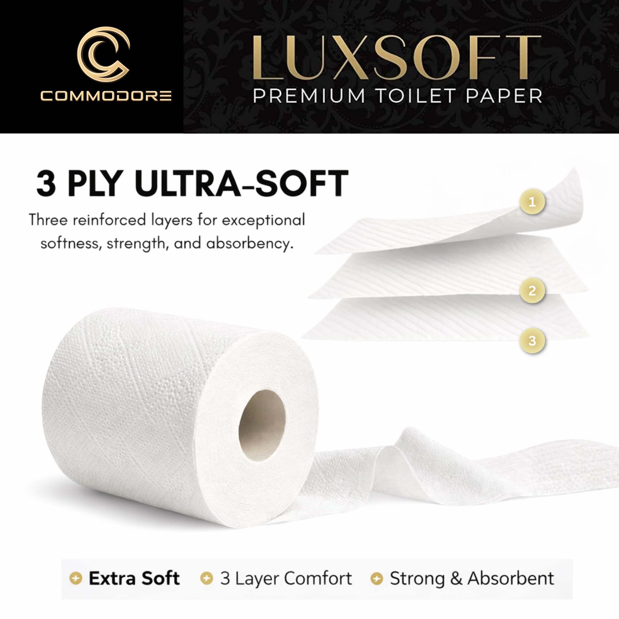 Amazon.com: COMMODORE LUXSOFT Deluxe RV Toilet Paper (6 Rolls) - 3