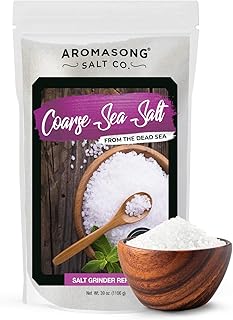 100% Natural Sea Salt, Coarse Grain, Large Bulk 2.43 Lb. Resealable Bag, Pure & Natural Sun Dried Dead Sea Salt, Unrefine...