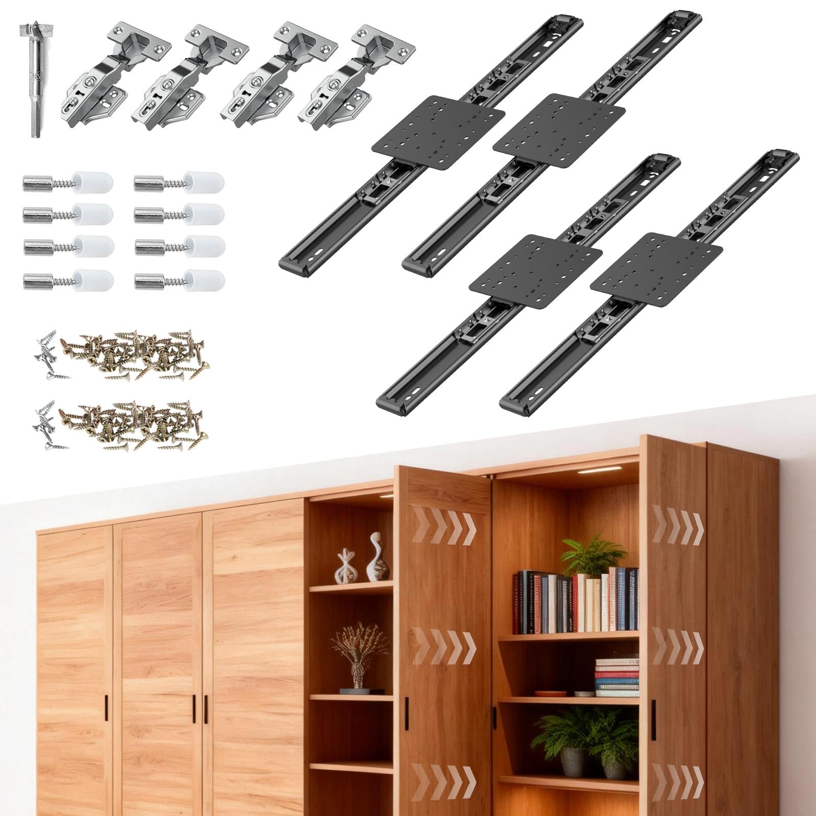 Glissières de porte de poche pour réparer et suspendre une porte d'armoire