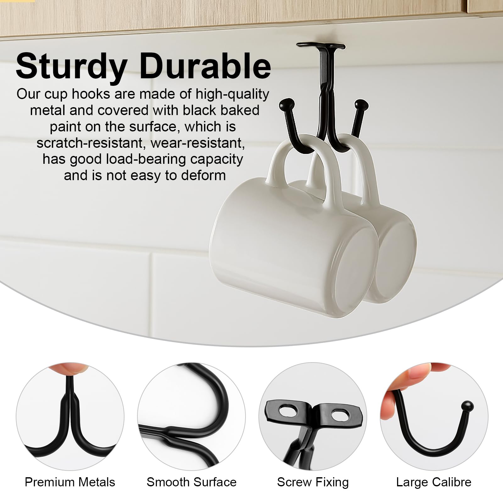 Dahey Support Mural En Métal Pour Tasses à Café Avec 12 Crochets