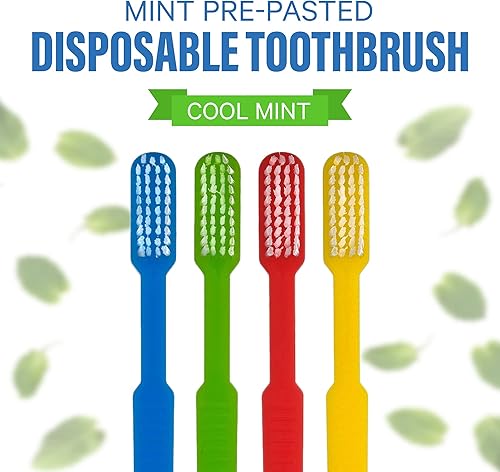 Miniatura 3 de 144 cepillos de dientes desechables prepegados  Juego de cepillos de dientes de cerdas suaves prepegados para el cuidado dental e higiene bucal