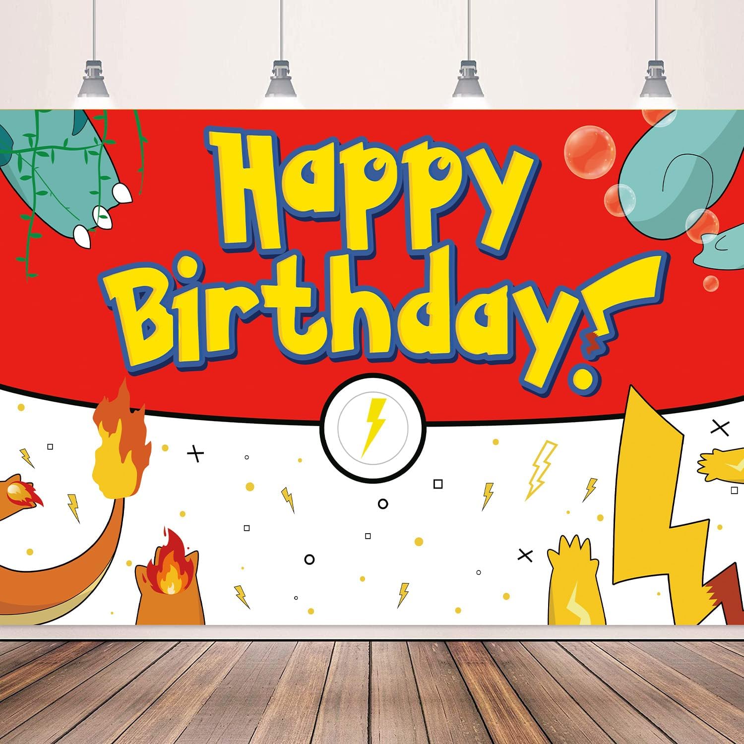 Pokemon Birthday Party Backdrop Banner