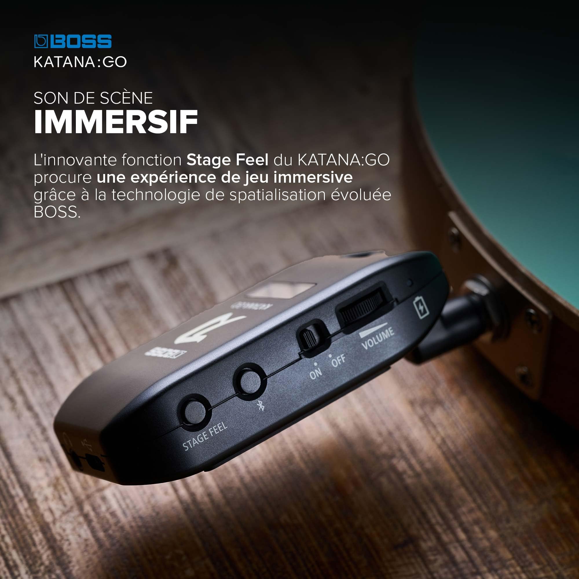 BOSS Katana:GO | Ampli-Casque Personnel pour Guitare & Basse | des Sons prêts à Jouer issus des amplis de scène Katana | Technologie de spatialisation évoluée