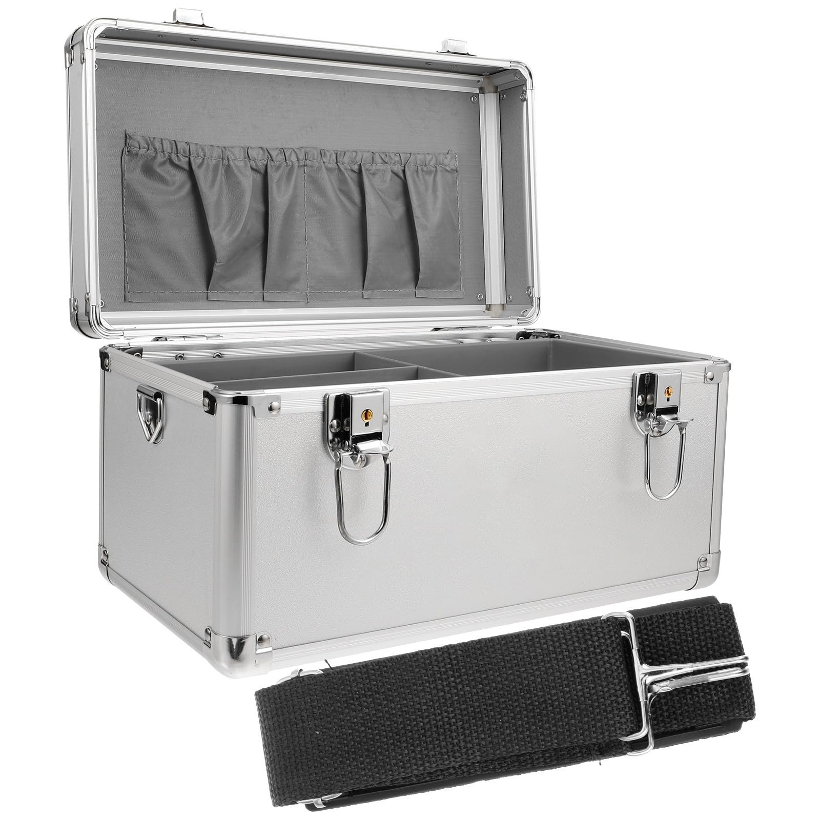 Abaodam Botiquín de Primeros Auxilios de Aleación de Aluminio Gran Capacidad, Caja Organizadora para Medicamentos Portátil y Fácil de Transportar para Viajes y Exteriores