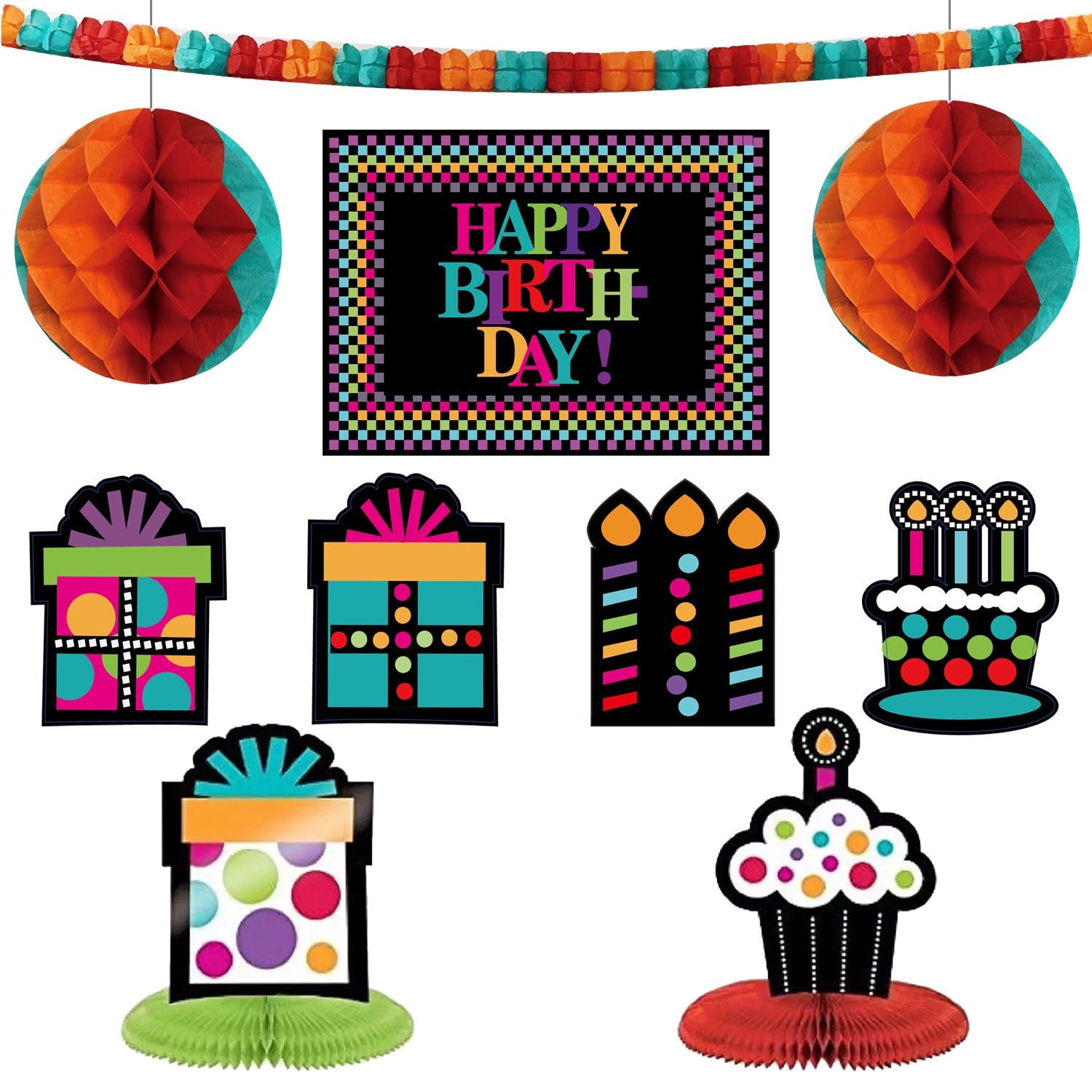 Home Smart Modern Birthday Party Kit for Room Decoration Party Decorations Happy Birthday Decorations For Kids And Adults 10PC Set