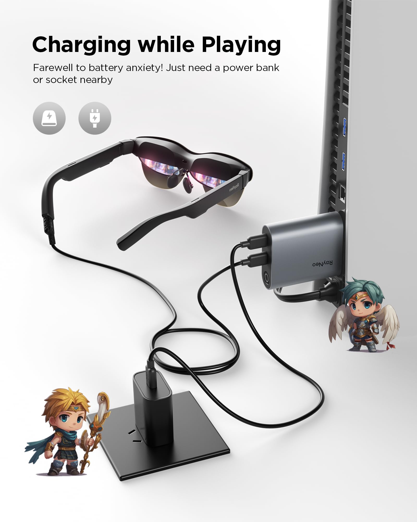 Amazon.com: RayNeo Air 3s Pro Glasses & HDMI Adapter Bundle - 201
