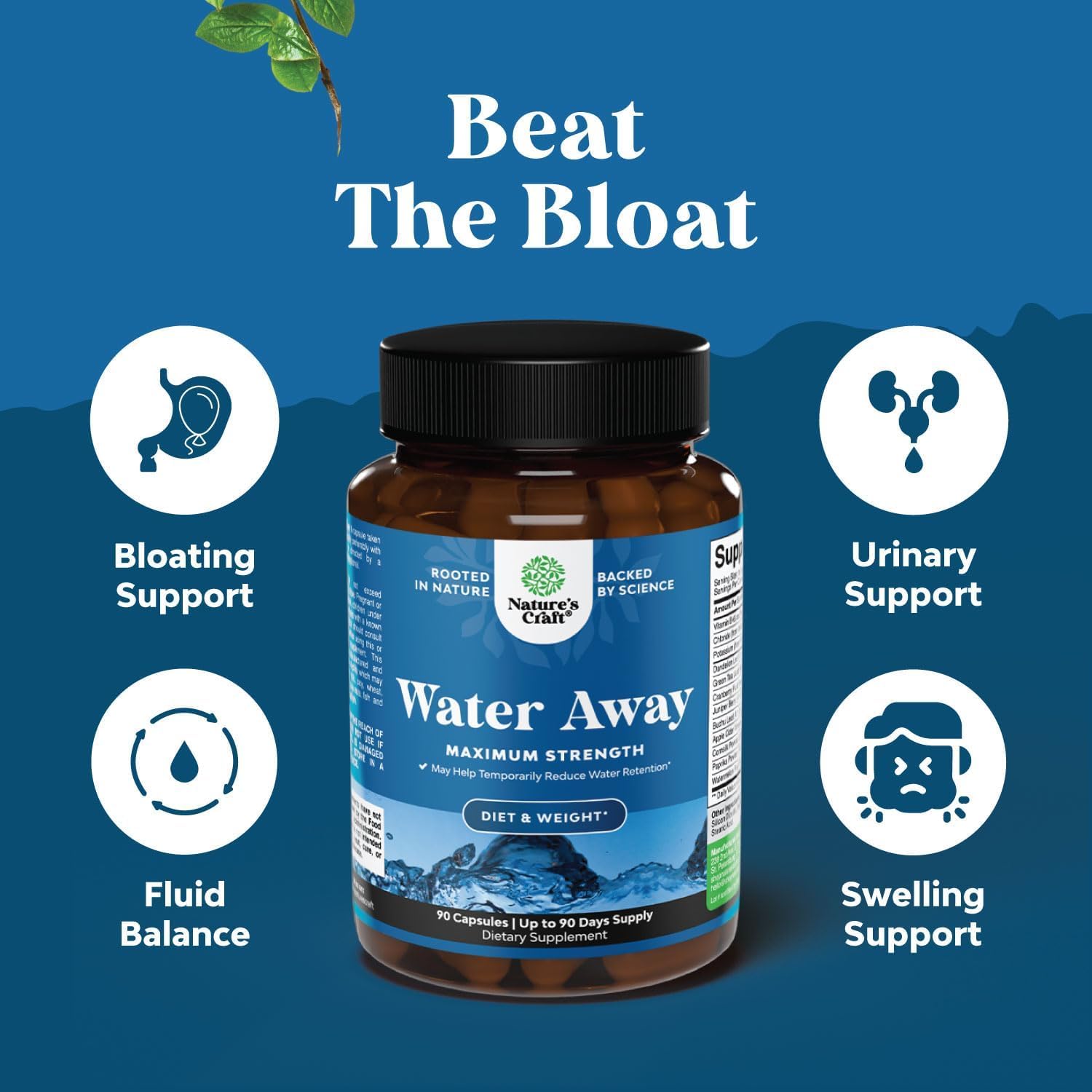 Water Away Water Pills For Swollen Legs and Feet - Diuretic Pills - 90ct — Amazon image 3
