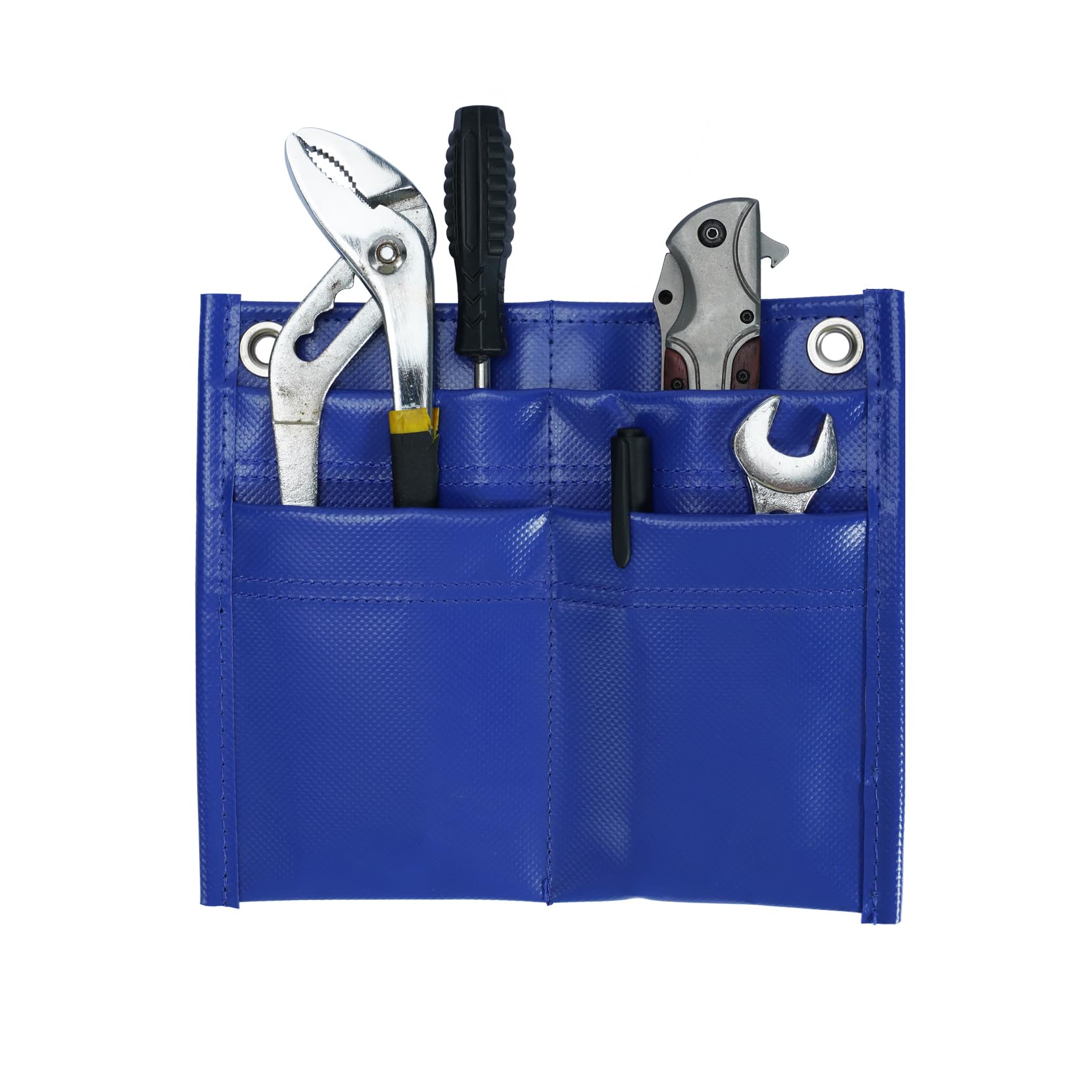 KUNN Firefighter 4-Pocket Tool Pouch Inside Turnout Coat Bunker Pocket Durable Tool Organizer Pocket with 2-Eyelet,Blue