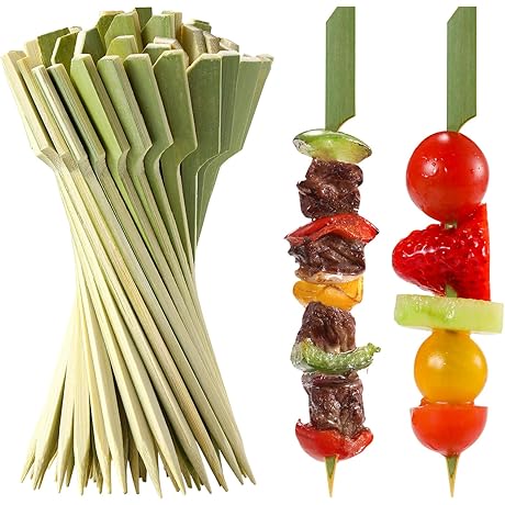 6 Inch All-Natural Green Bamboo Skewers