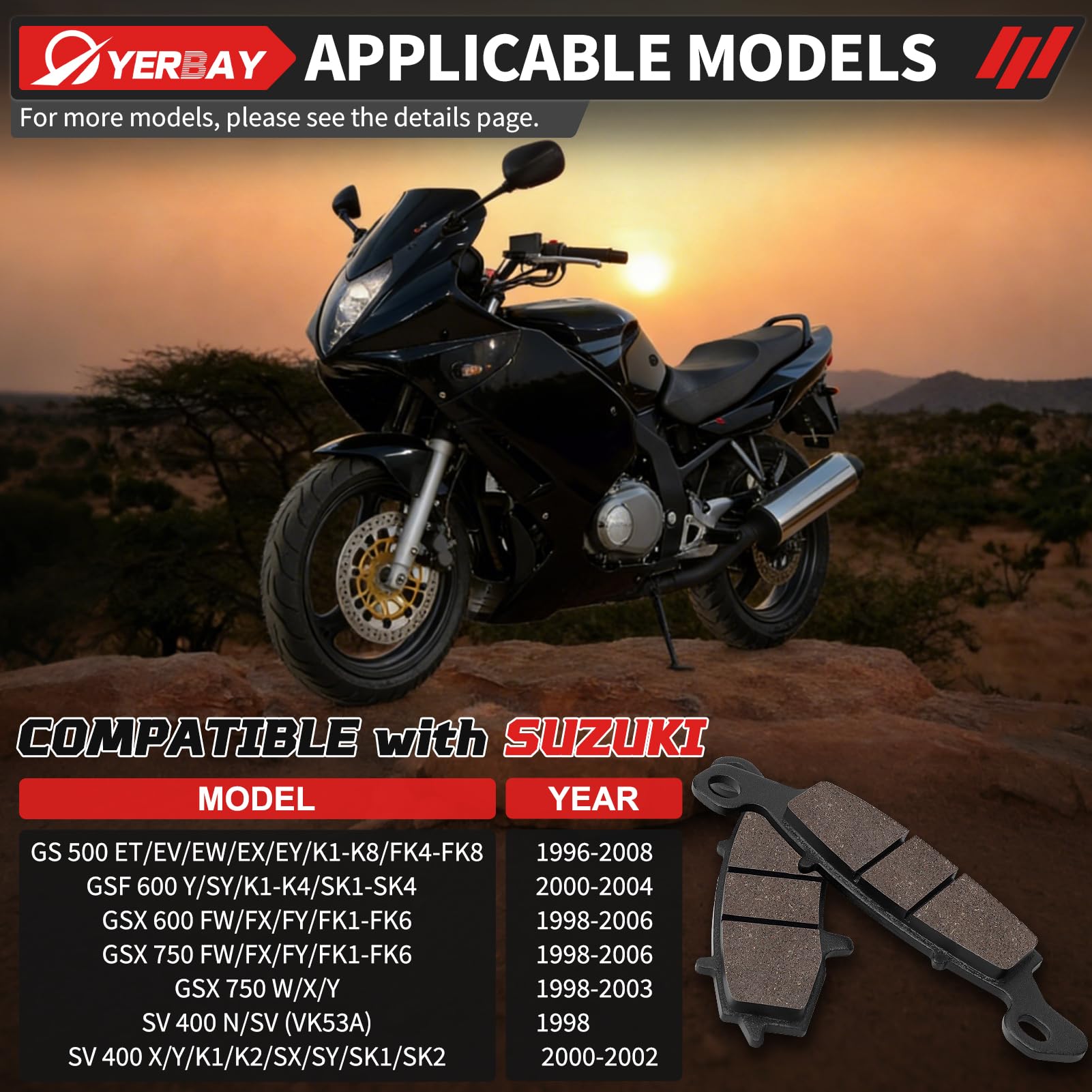 Pastiglie freni Anteriore/Posteriore kit per Suzuki GS 500 (E/K/FK) (96-08)