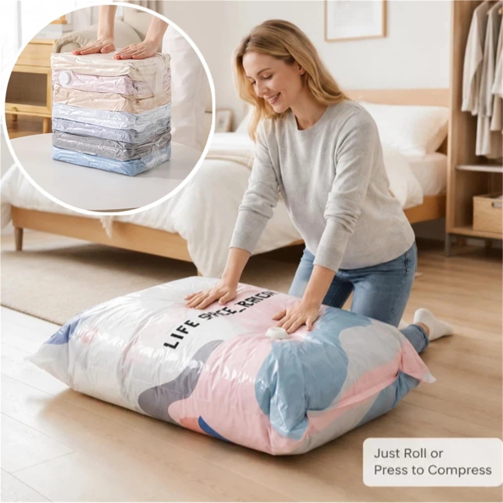 Bolsas Vacio Ropa Bolsas de almacenamiento al vacío estereoscópicas color