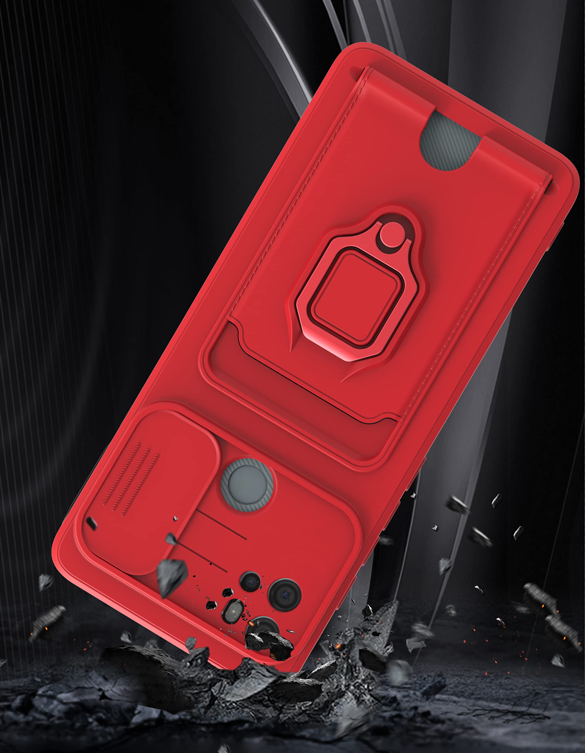 SNCLET per Oppo A15,Oppo A15s Case,Premium Custodia con Protezione Fotocamera con Anello Stand Cordino Card Slot AntiGraffio Oppo A15 Custodia in TPU Silicone Custodia per Oppo A15,Oppo A15s,Viola