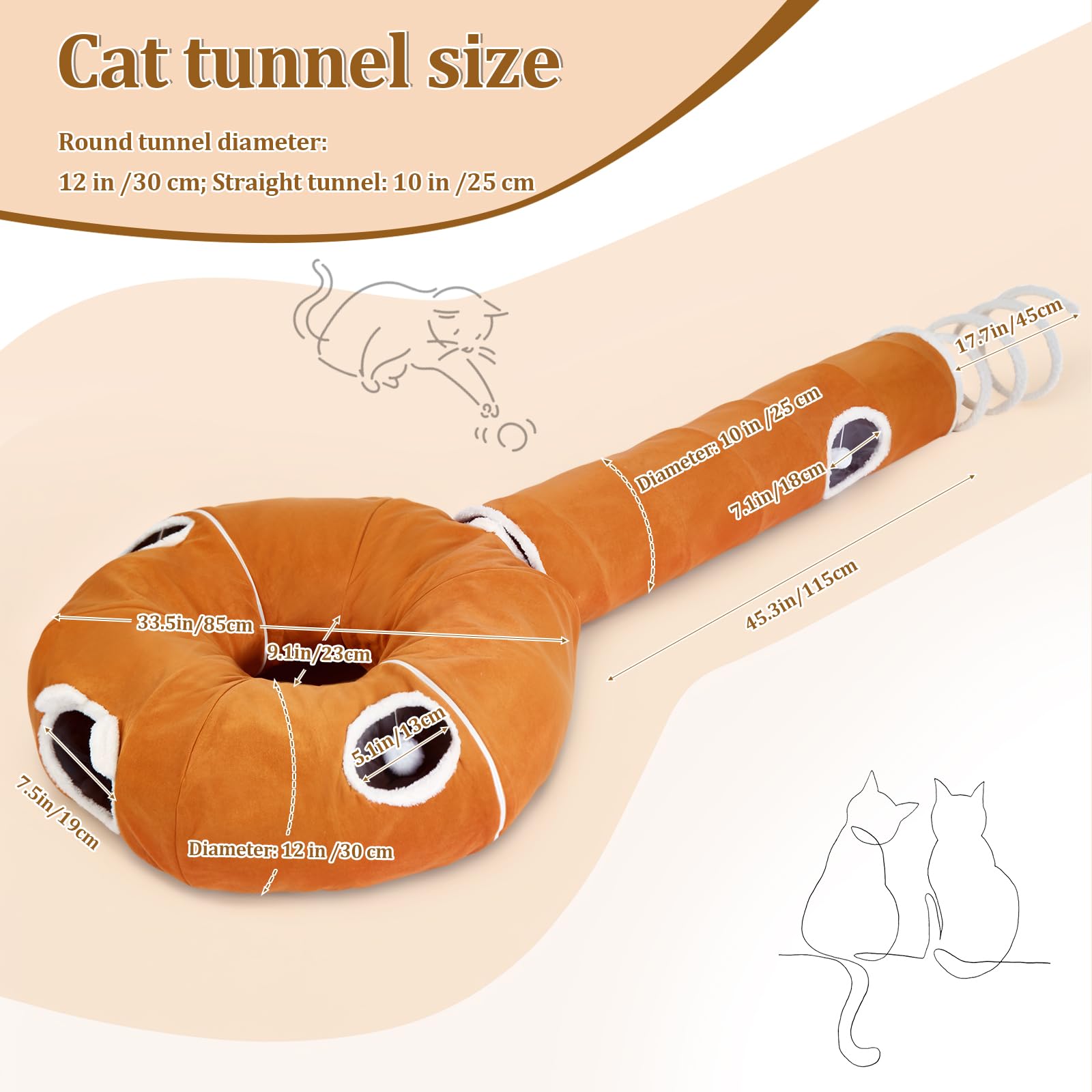 Ownpets Tunnel Lollipop pour chat Marron
