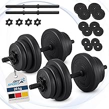 ArtSport Set of 2 Dumbbells 20/30/40 kg - Dumbbell Set with 2 Dumbbells, Weights and 4 Spinlock Collars