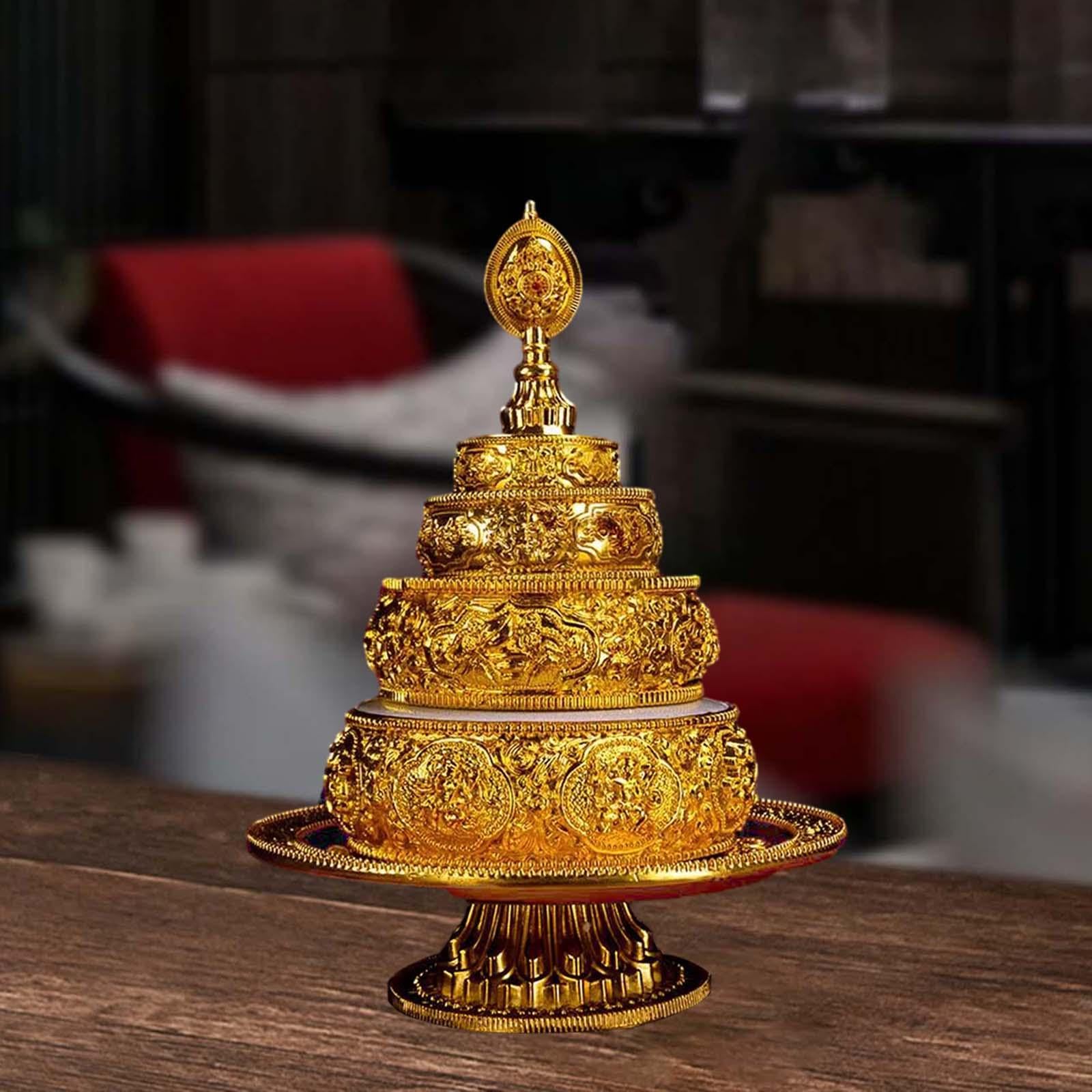 Amazon.co.jp: Harilla きん チベット仏教のお供え台、贈答用曼荼羅皿