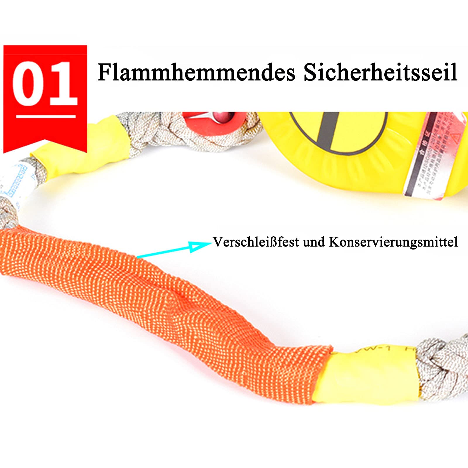 Einziehbare Höhensicherungsgerät, Absturzsicherung Fallschutz mit Selbsthemmende Funktion, Personenfallbegrenzer mit Stahlseil und Haken für Turmdrehkrane und Aufzüge, 3er Set