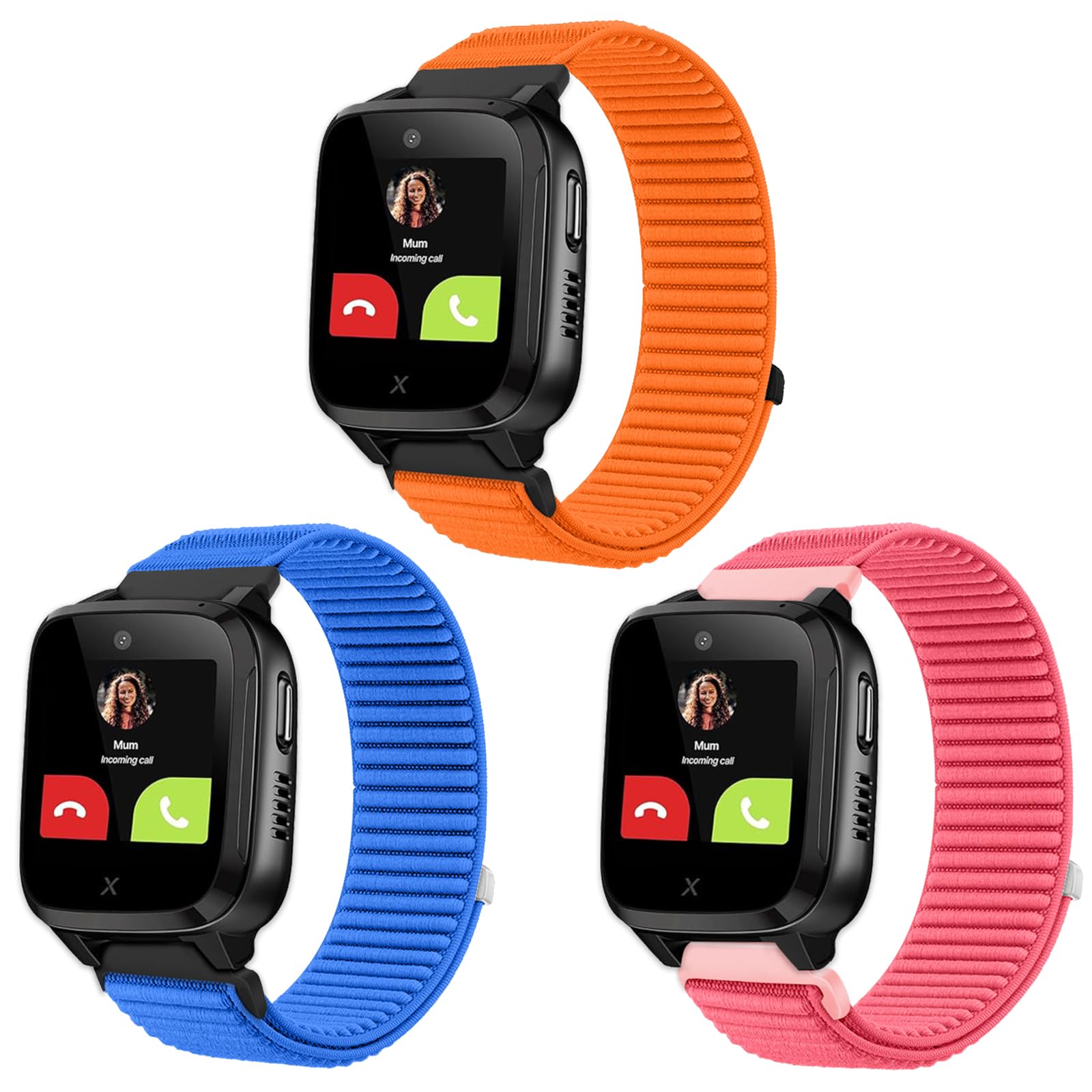 3 Pack Kids Straps Compatible with XPLORA X5, 16mm Soft Nylon Replacement Bands for XPLORA X5 Play/XGO3/XGO2/Kidzi with Adjustable Velcro for Boys and Girls