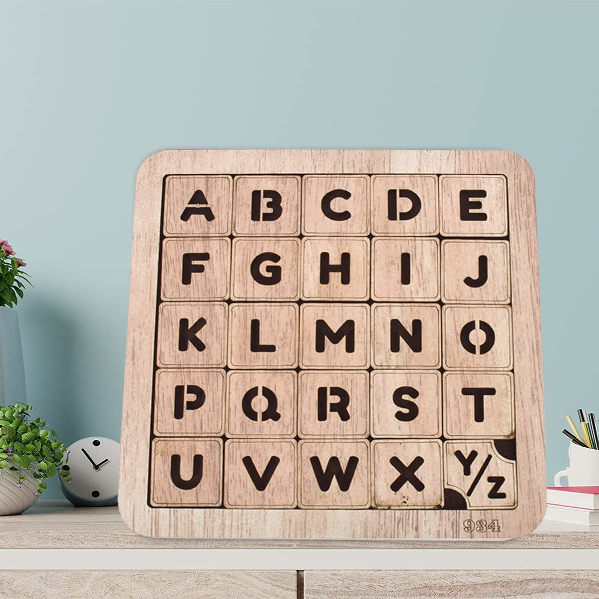 GLNRM Pack of 1 Wooden Alphabet Numbers Puzzle Toy Set for Kids