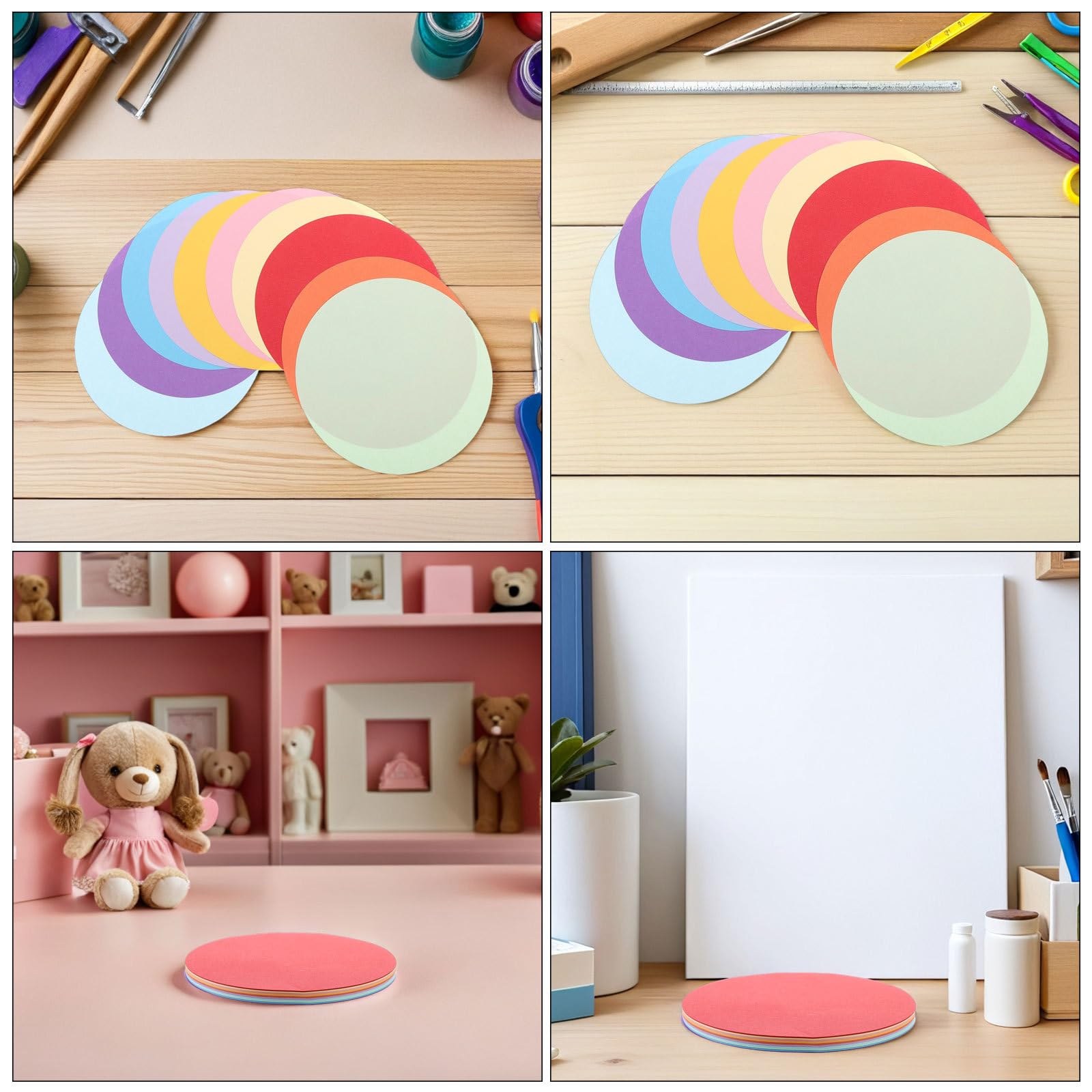 DOITOOL 300pezzi Carta Colorata Rotonda per Lavoretti di Origami di Cartoncino Fatti Mano Diverse Tonalità per Progetti Artistici e Scolastici