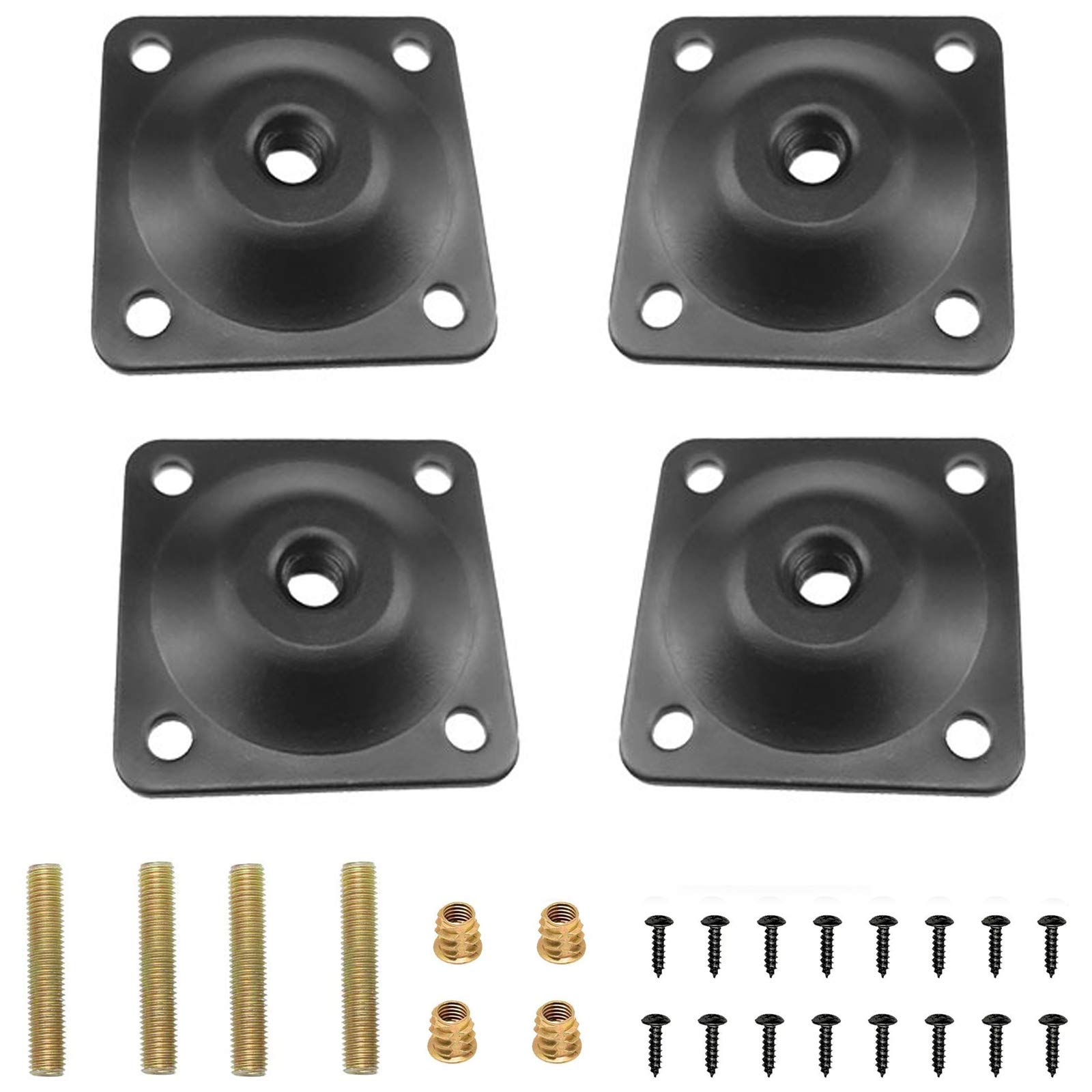 4 Pcs Plaques De Montage De Pied Plaque En Acier Inoxydable De Fixation Pour Meuble Table Canapé