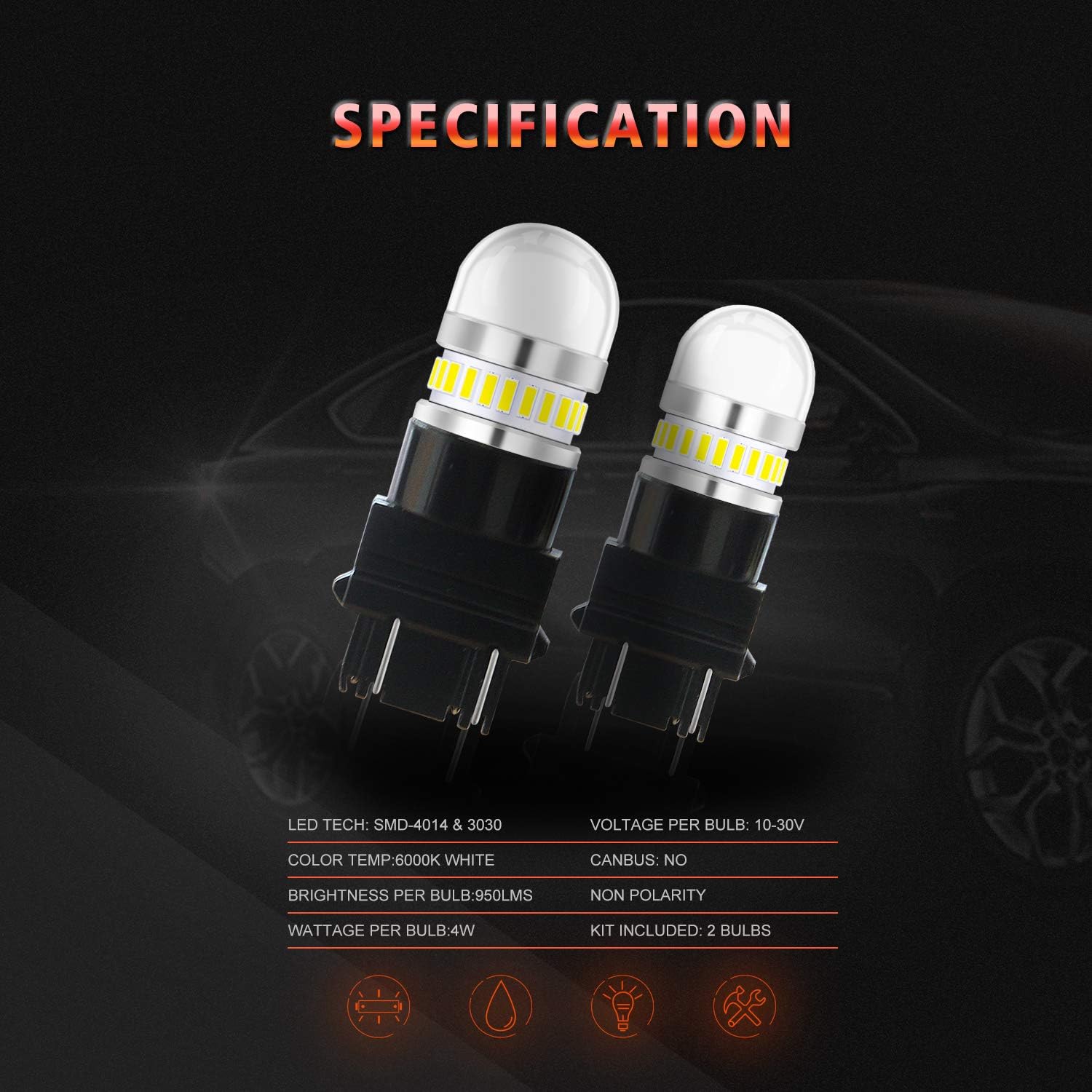 Super Sale 🛒 VehiCode Bright 950Lms 3157 Dual Function LED Light Bulb (3000K Amber Yellow) Kit - 3156 3457 3047 3057 4057 4157 4114 Replacement for Car Turn Signal Blinker DRL Daytime Running Light Lamps (2 Pack) 70% Off Everything VehiCode Bright 950Lms 3157 Dual Function LED Light Bulb (3000K Amber Yellow) Kit - 3156 3457 3047 3057 4057 4157 4114 Replacement for Car Turn Signal Blinker DRL Daytime Running Light Lamps (2 Pack)