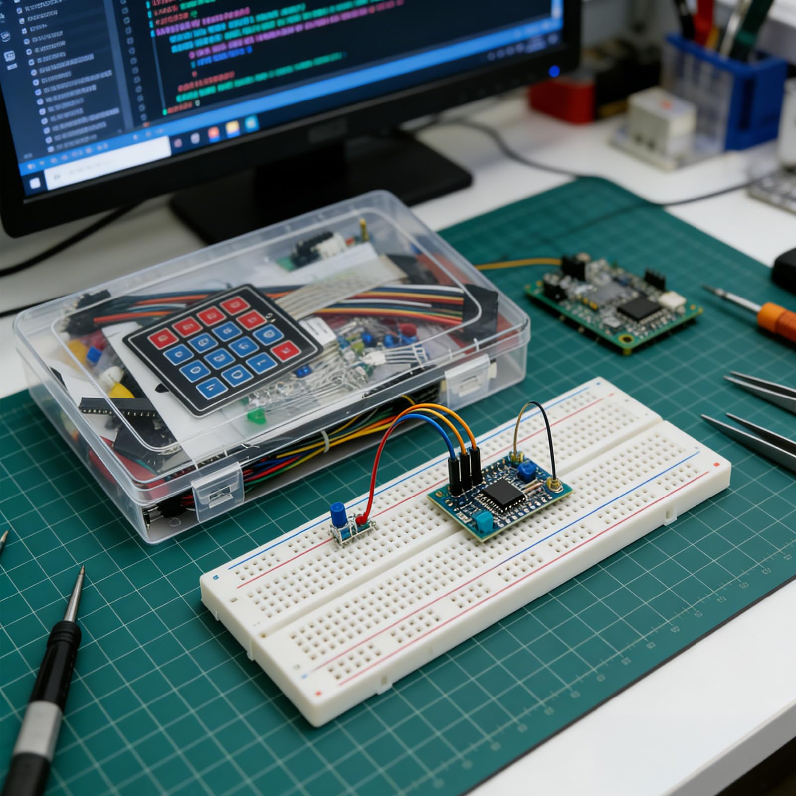 Zestaw elektroniczny z modułem zasilania, płytka prototypowa 830 otworów, LED, przewody rozruchowe, piny jednorzędowe, moduł wyświetlacza, jednostronna płytka PCB kompatybilna z Raspberry Pi