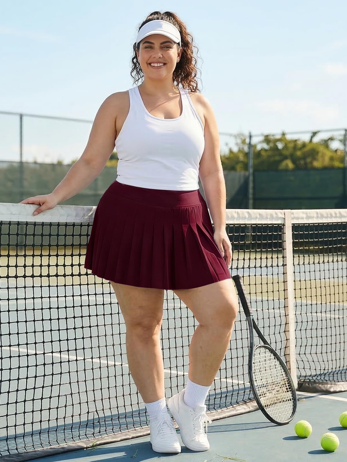 Moon Wood Tennisrock für Damen, in Übergröße, plissiert, hohe Taille, leicht, athletisch, Golf-Skorts, Workout-Röcke