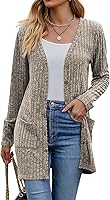 Witsmile Women's Lightweight Long Sleeve Knit Cardigan Open Front Sweater with Pockets - Fall 2025 Fashion