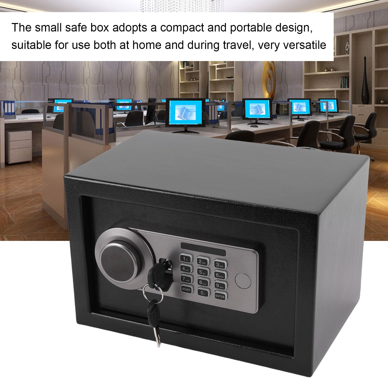 Fafeicy Kleine Safe Box, Home Safe Electronic Password Box mit Schlüsselkasten -Silikonknöpfen für Bargeldzertifikate Schmuck Verdickte Kohlenstoffstahldruckdrucksicher