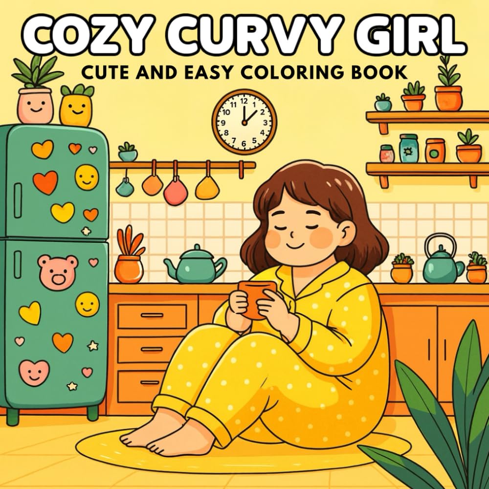 Cozy Curvy Girl: 40 Cute & Easy Coloring Pages – A Relaxing and Positive Coloring Book Celebrating Body Confidence