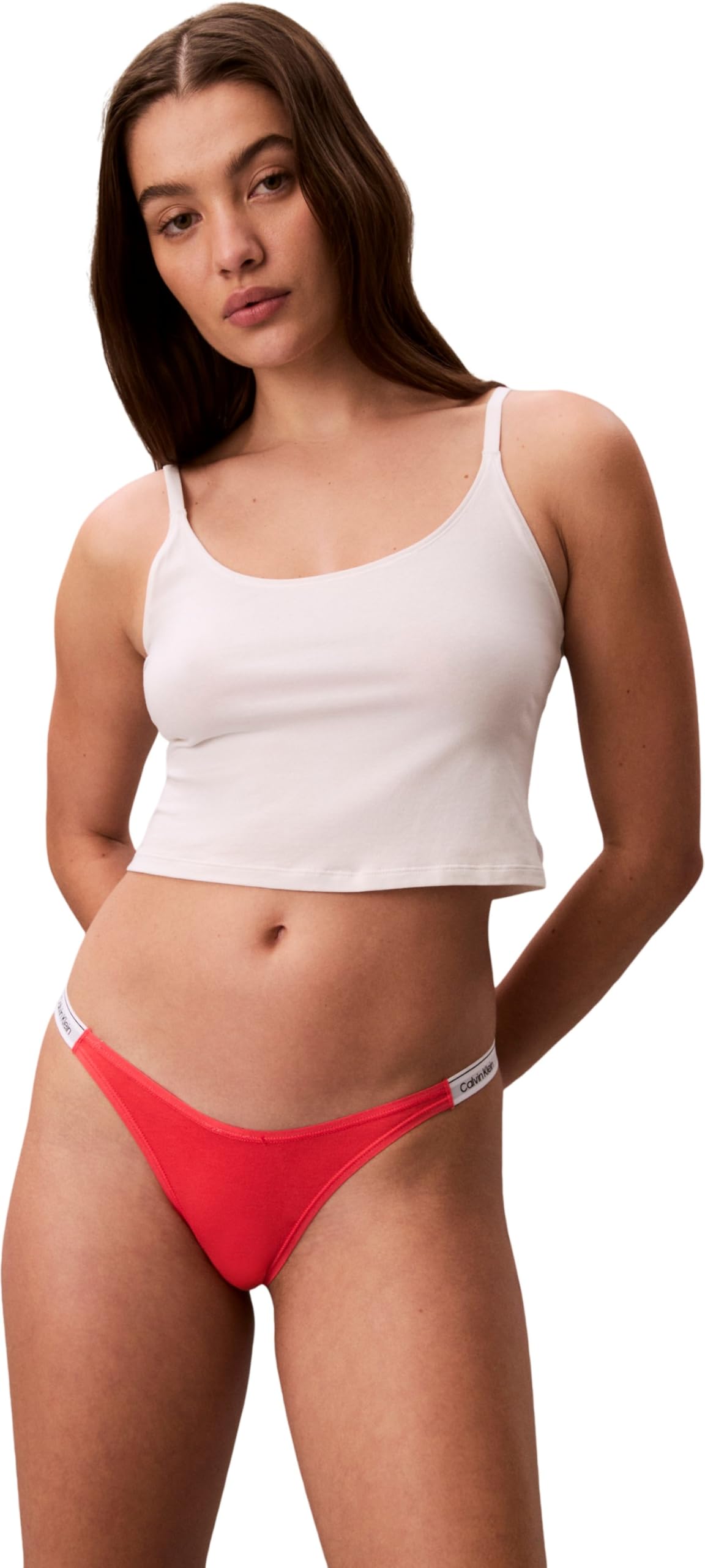 Calvin Klein Women DIPPED STRING THONG PINK (Punch Pink) XL