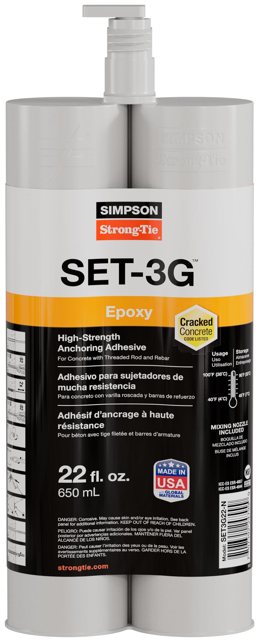 Masonry Repair Epoxy Simpson Strong-Tie ET-3G Epoxy Adhesive