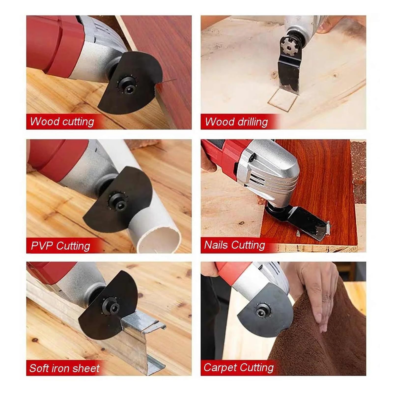 Herramienta oscilante, Herramienta multifunción de 720W, renovador de velocidad Variable oscilante, recortadora eléctrica for decoración del hogar, sierra eléctrica,Lijado más agresivo