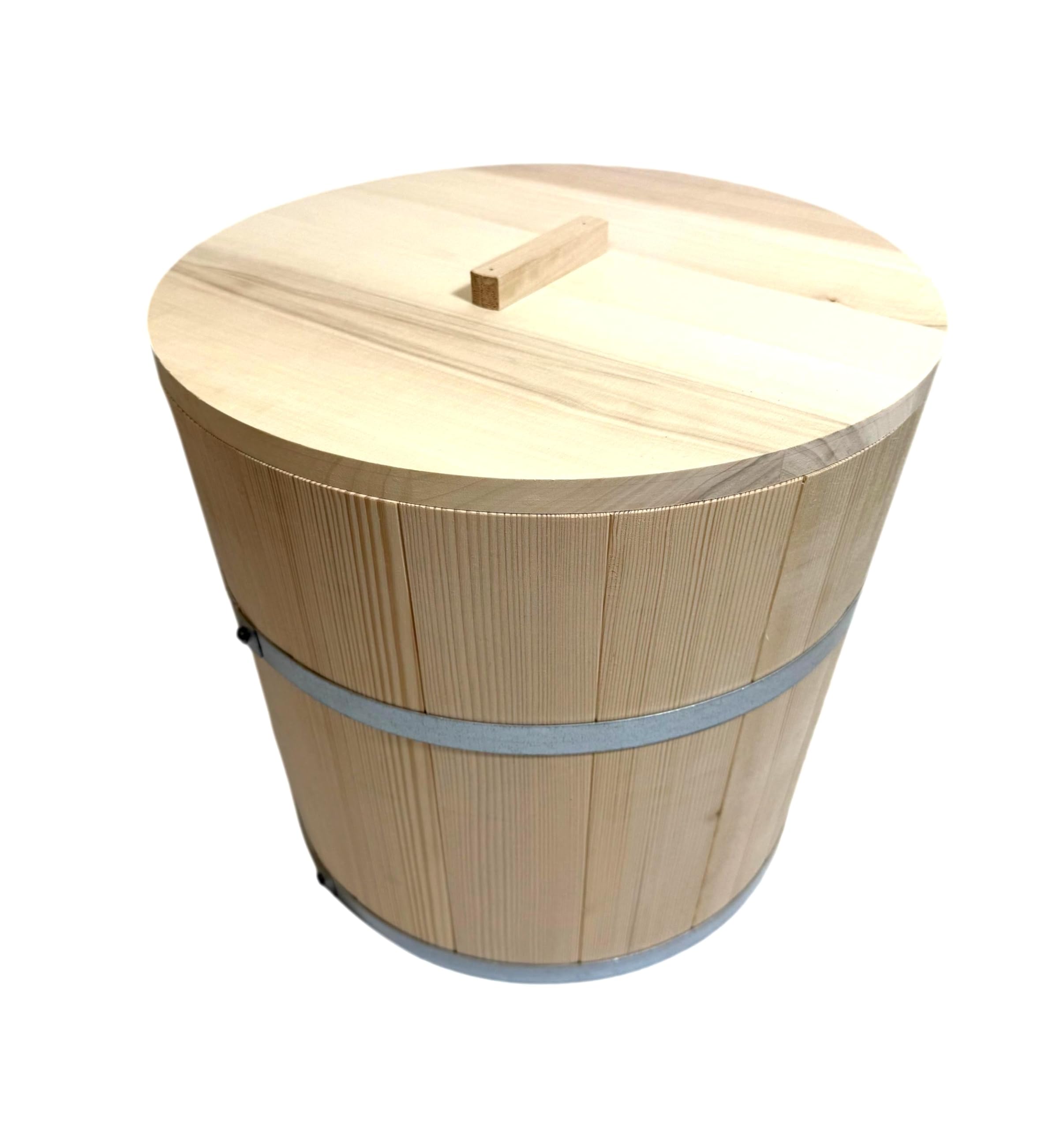 Wooden World – Secchio in legno con 2 coperchi per la fermentazione di crauti e cetrioli Botte per crauti o per sauna – 10 litri