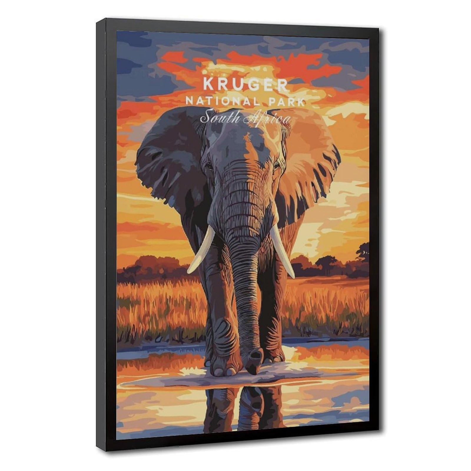 Bareronor Kruger Elephant Poster (2) Canvas Poster Bedroom Decor Landscape Office Room Decor Gift 12" L X 18" W