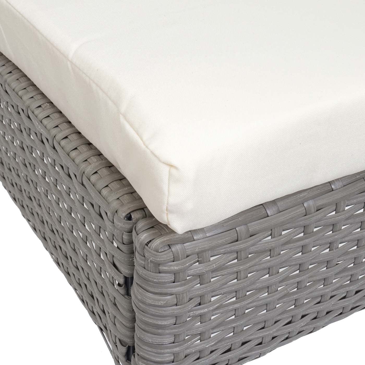 Mendler 2er-Set Poly-Rattan Stuhl HWC-G19, Balkonstuhl Gartenstuhl, stapelbar - grau, Kissen Creme