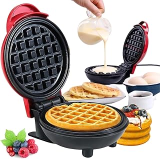 Softdigit mini máquina de waffles fazer waffle café da manhã casa co