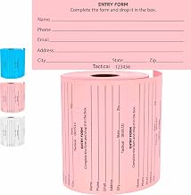 Tacticai 500 Raffle Tickets, Pink (1 of 3 Colors), Raffle Cards, Entry Form with Name, Phone, Email & Address for Events & Prizes