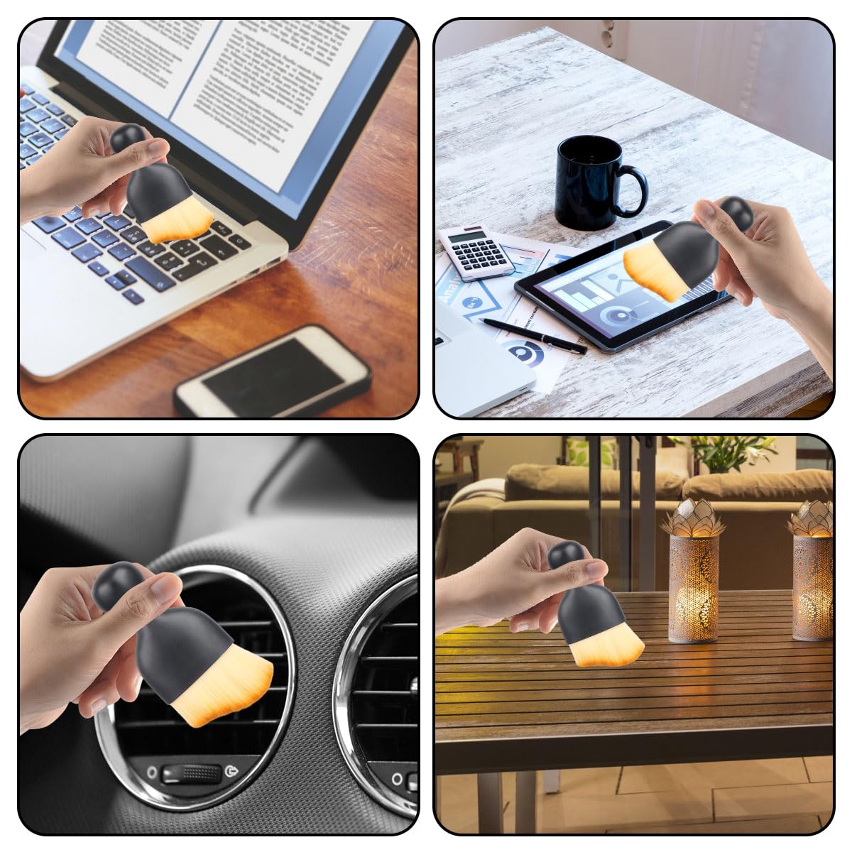 Kit De 3 Brosses De Nettoyage Pour Voiture - Idéales Pour Tableau De Bord, Aérations Et Intérieur