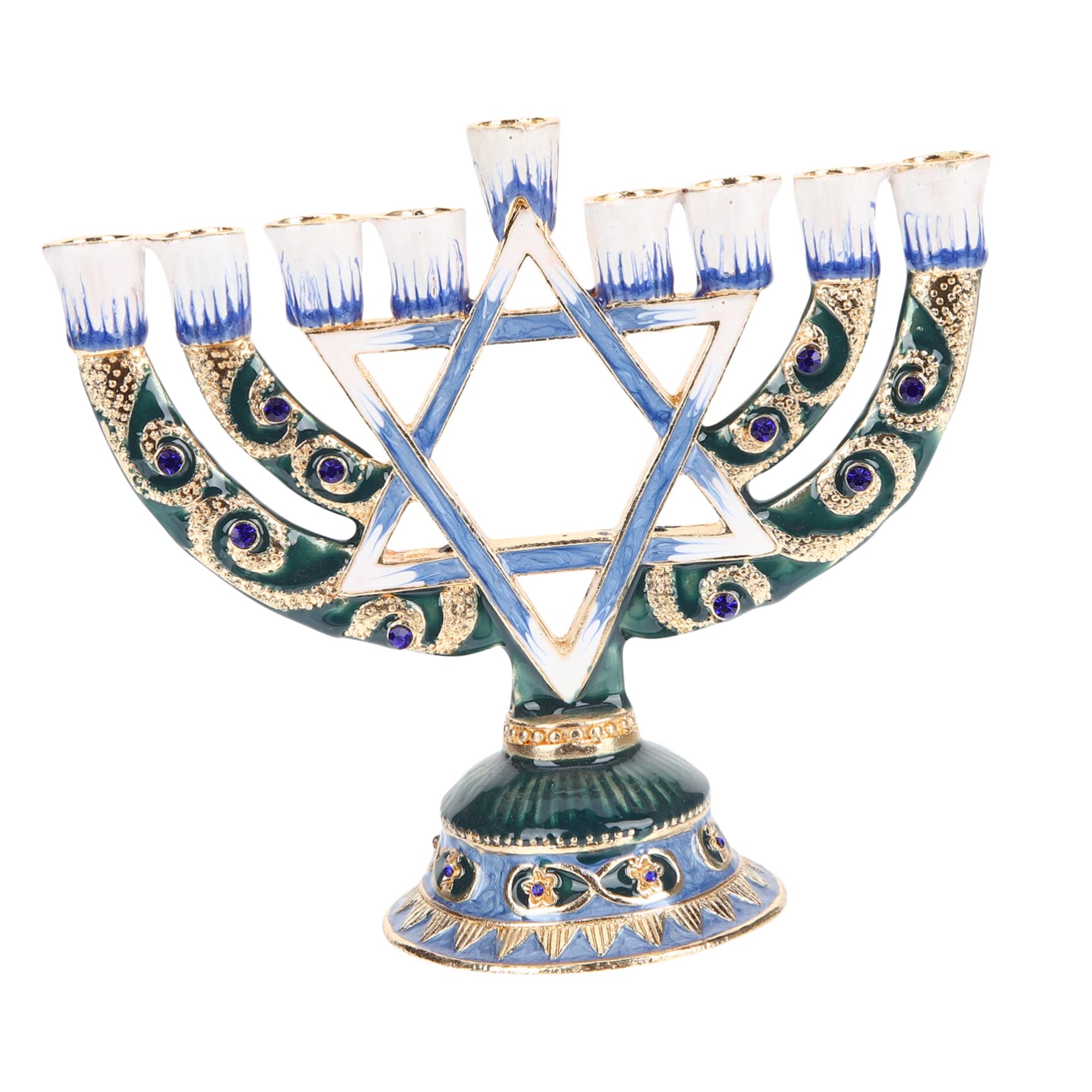 Candelabro Ebraico a 9 Rami in Lega, Portacandele da Tavolo
