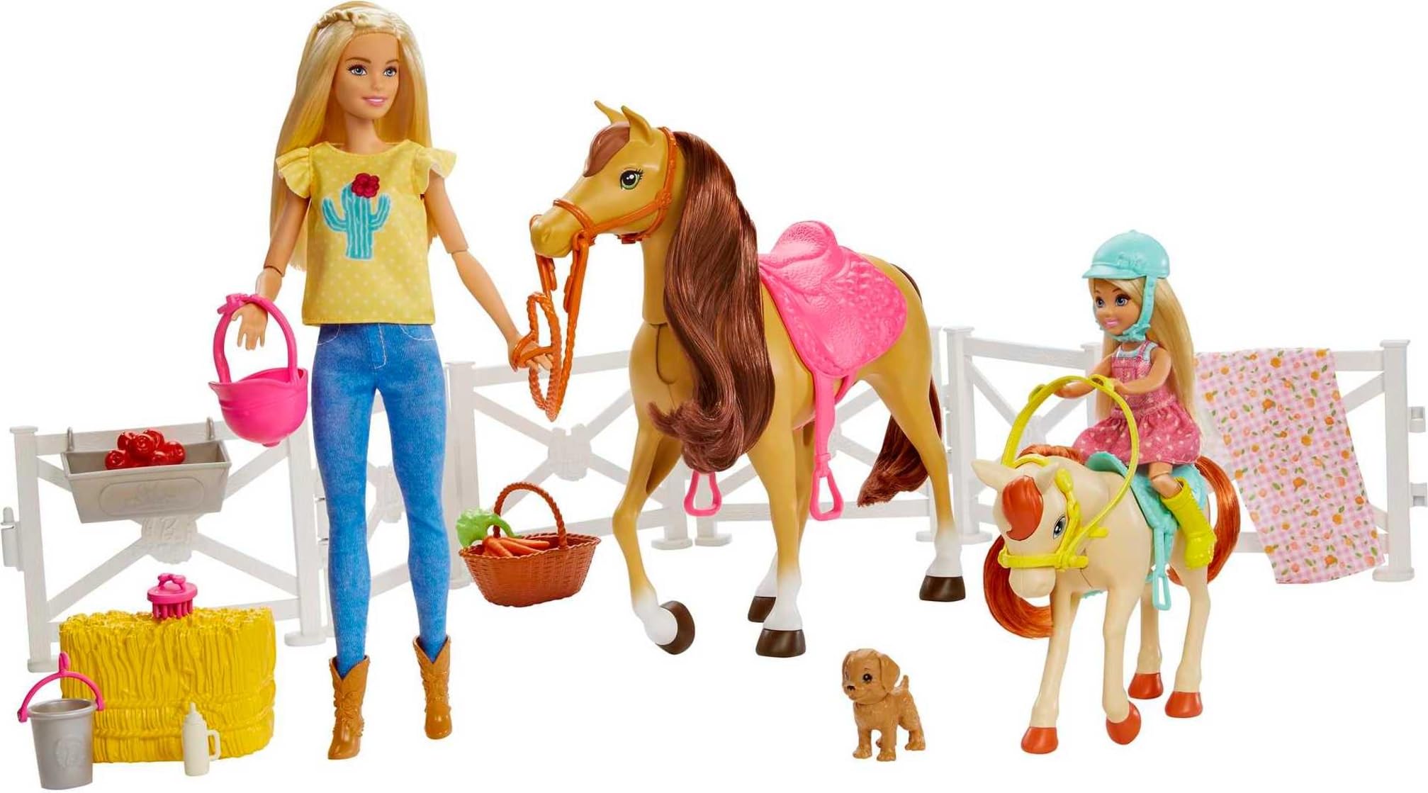 Barbie FXH15 - Reitspaß Spielset (blond), Chelsea, Pferd und Pony, Puppen Spielzeug ab 3 Jahren