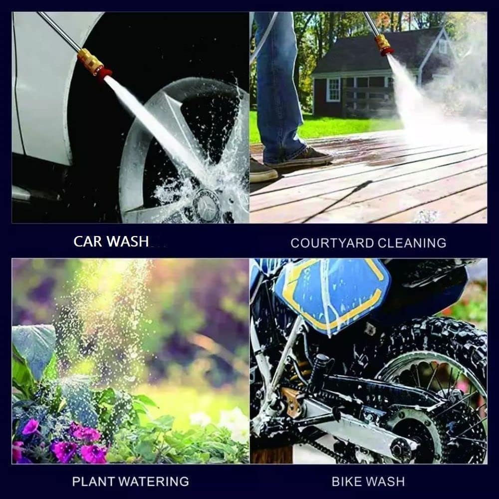 N N Enterprise (Double_Battery) Cordless Portable Wireless Pressure Washer Gun 48V 12000mah Heavy High Pressure Water Gun for Stand Car Wash Bike Washing 3In1 Car Duster Steel|Nozzle 5M (Washer Gun) - Image 7 thumbnail