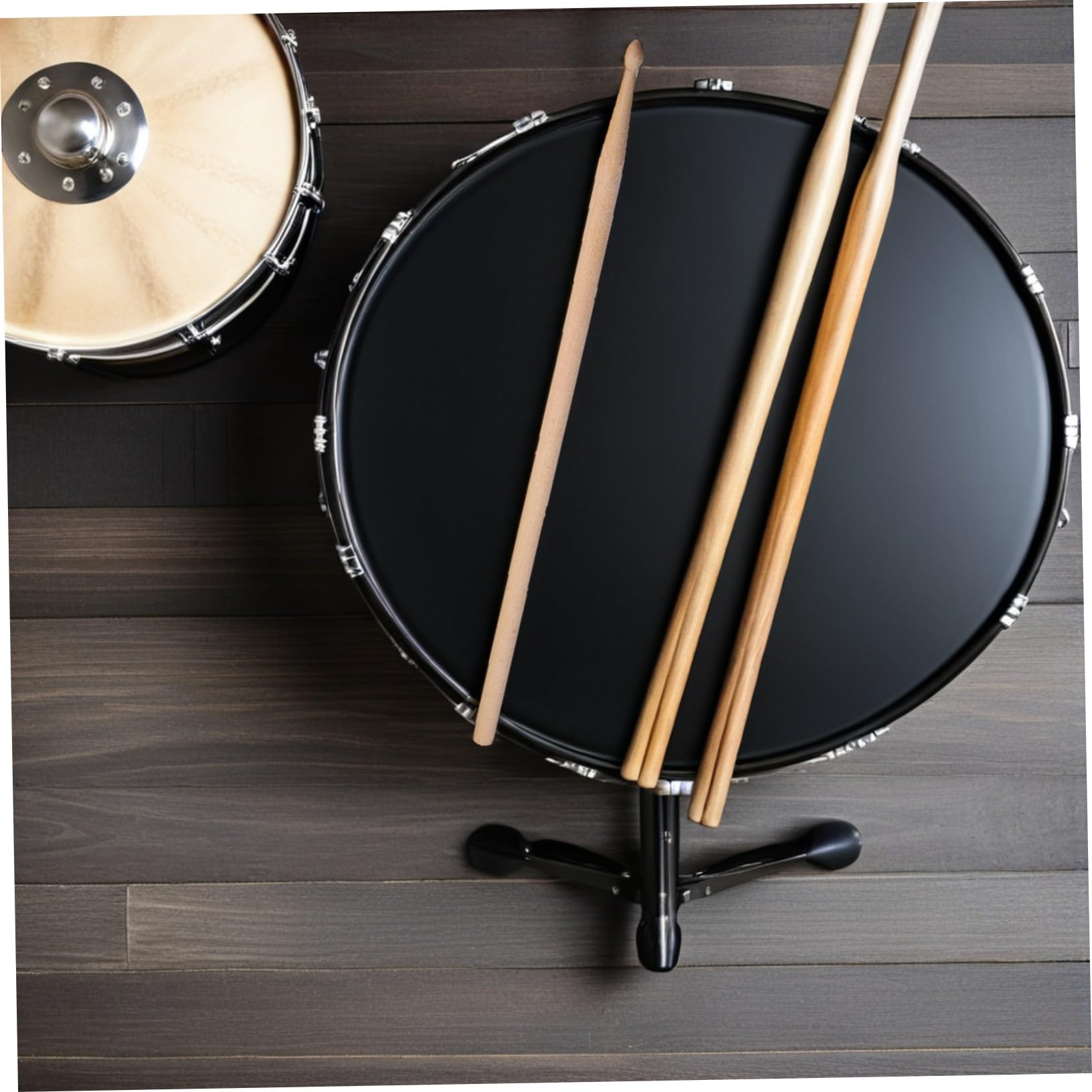 2 Stück Ahorn Drumsticks mit Schlägertasche, Schwarz, 5a | 3 Paare Je Plus Weiche Samttasche, für Bühnenauftritte und Übungseinheiten, Kompaktes Zubehör