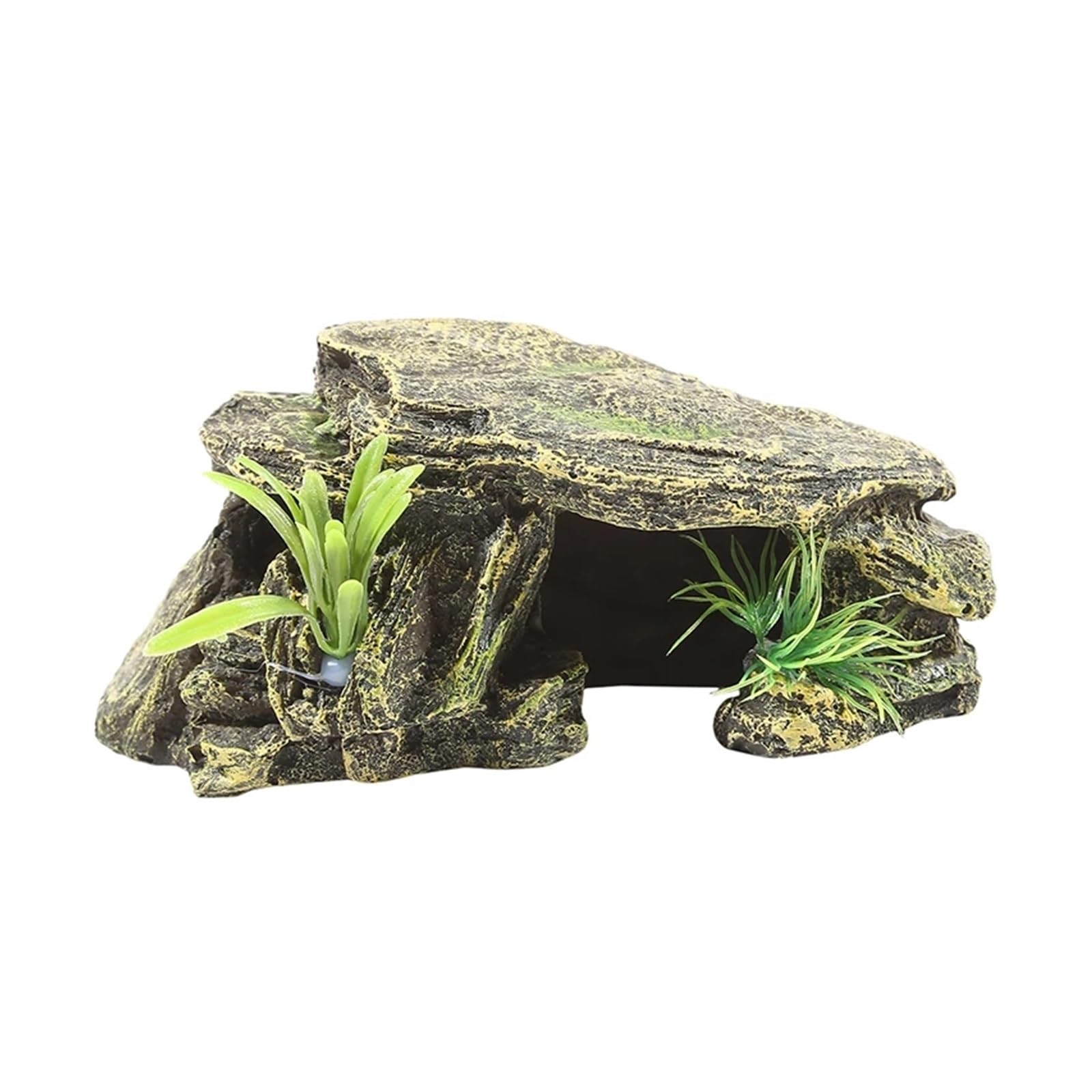 FMURY - Escalera de resina para acuario, diseño de isla de ascenso, piedra de agua, roca, reptil, cueva, decoración