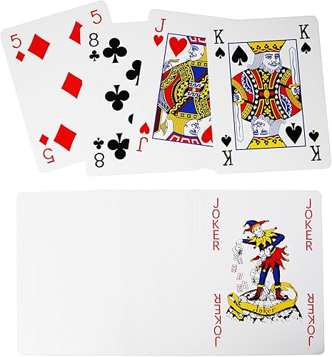 Miniatura 4 de Yuanhe Cartas de Juego Jumbo Grandes  Baraja Gigante de Cartas de Gran Tamaño Baraja Completa Póker Enorme para Decoraciones de Fiestas de Casino, 8
