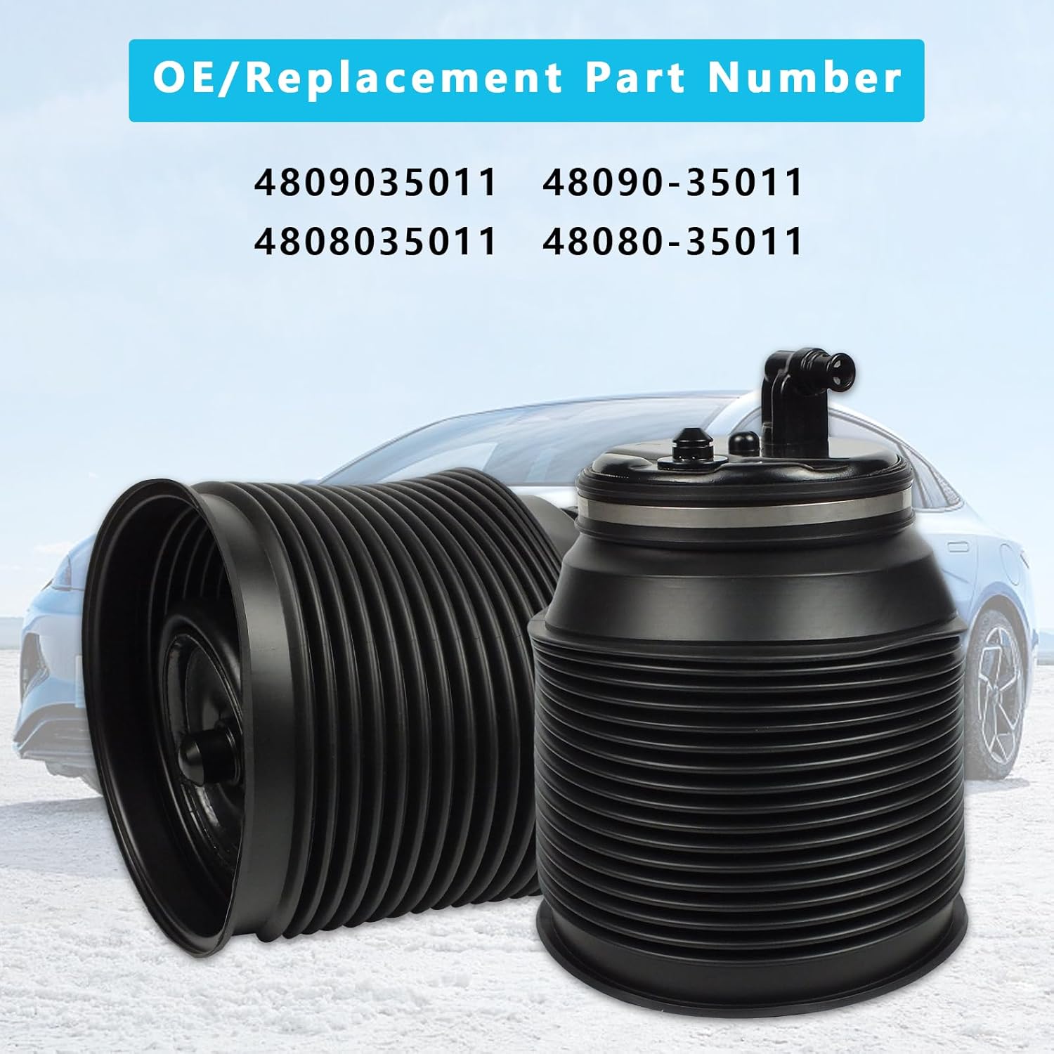 Rear Air Spring Bag Suspension Kit Replacement for Toyota Land Cruiser Prado J120, 4Runner, Lexus GX460 GX470 2002 2003 2004 2005 2006 2007 2008 2009 2010 2011 2012 4808035011 (2PCS)