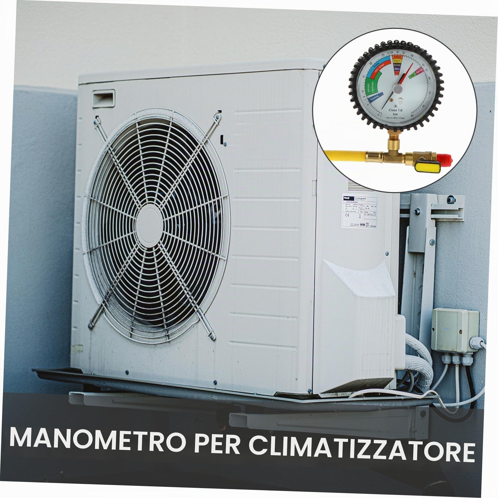 ULTECHNOVO 3 Pezzi Manometro di Prova della Pressione Manometro della Pressione Dellaria Manometri di Refrigerazione del Condizionatore Manometro Dellazoto Facile per I Sistemi