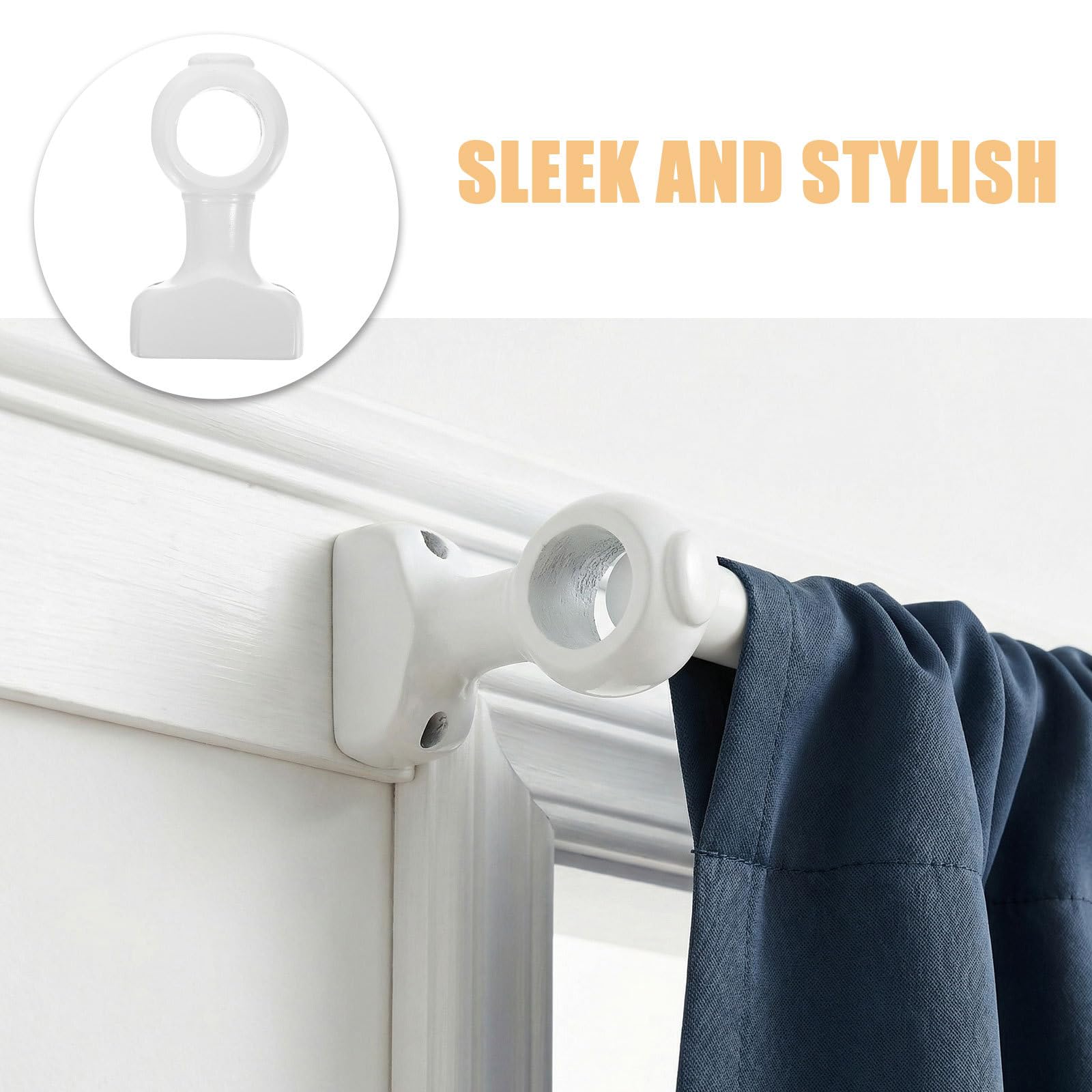 Lot de 4 Supports de Tringle à Rideaux en Bois : Supports de Tringle à Rideaux de 35 mm de diamètre intérieur - Crochets muraux Robustes pour à Simple, idéaux pour Le Salon et la