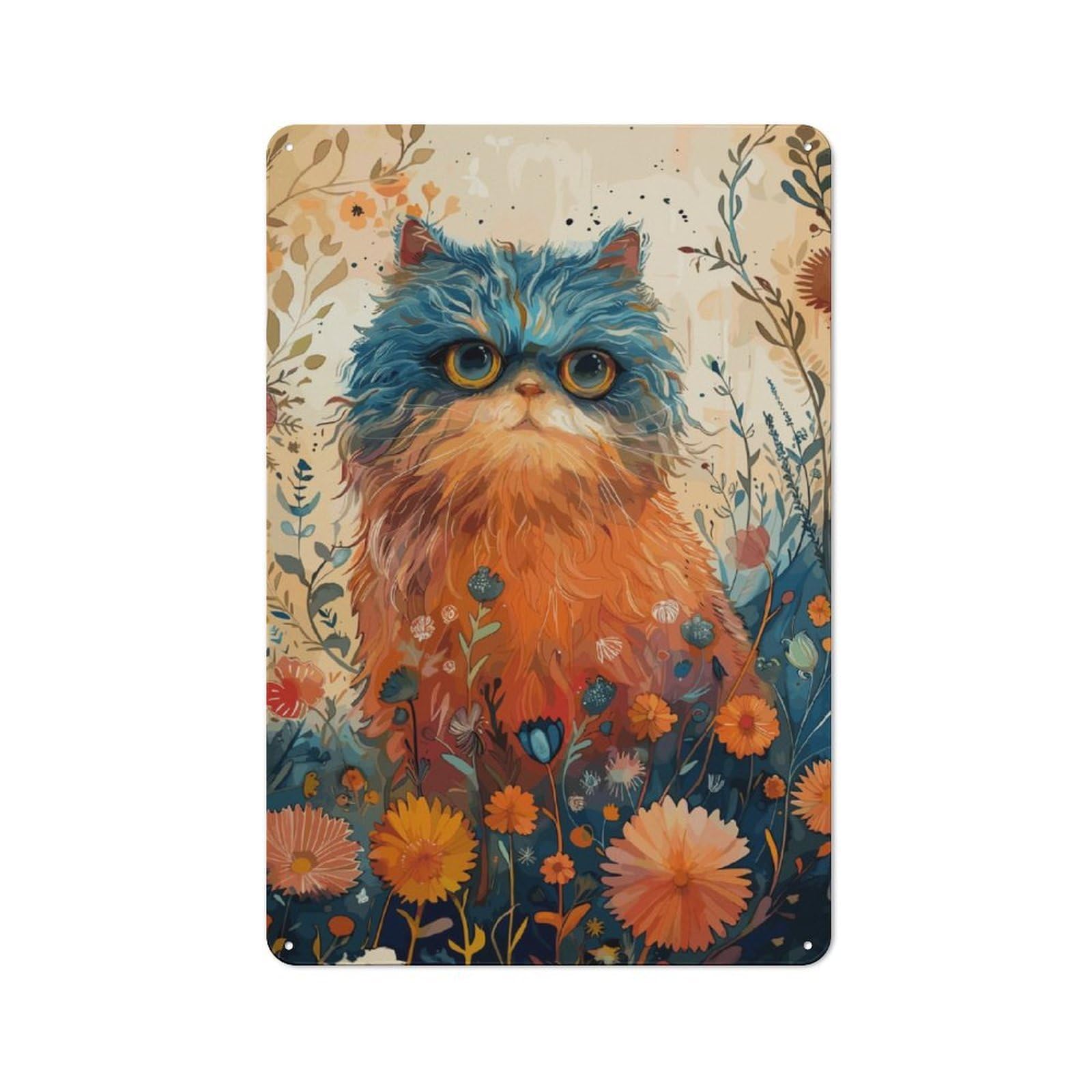 Junmoney Persian Cat Vintage Metal Wall Sign 30X20cm For Garage Or Workshop, For Metal Sign Collectors, For Garage And Workshop Walls